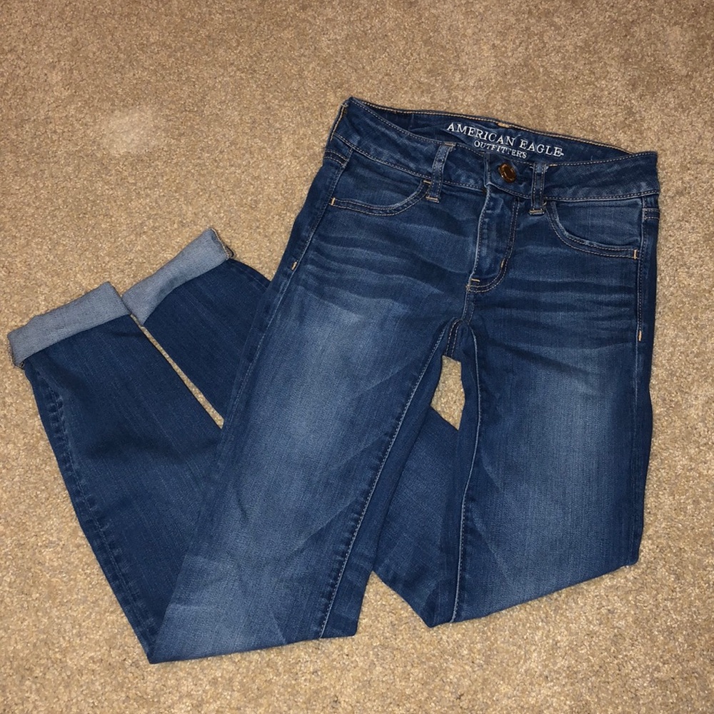 AEO Blue Skinny Jeans